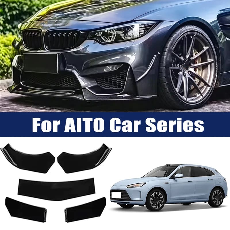 5Pcs ABS Front Bumper Lip Body Kit Spoiler Splitter Canard Trim Exterior Accessories For AITO M5 M6 M7 M8 M9 Ultra EV Max