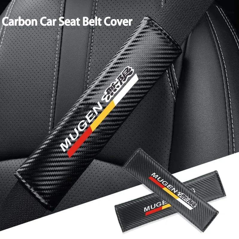 2Pcs Carbon Fibe Car Seat Belt Protection Cover Safety Shoulder Pad for Mugen Power Type R Accord CRV Hrv Auto Accessories