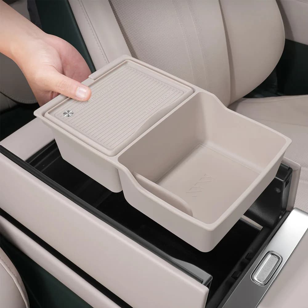 Armrest Box Storage Box For Xiaomi YU7 YU 7 2025 2026 Double Layer Silicone Storage Box Interior Organizer Accessories