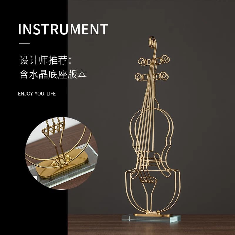 Violin Ornament Home Decor Instrument Living Room TV Cabinet Art Craft Display