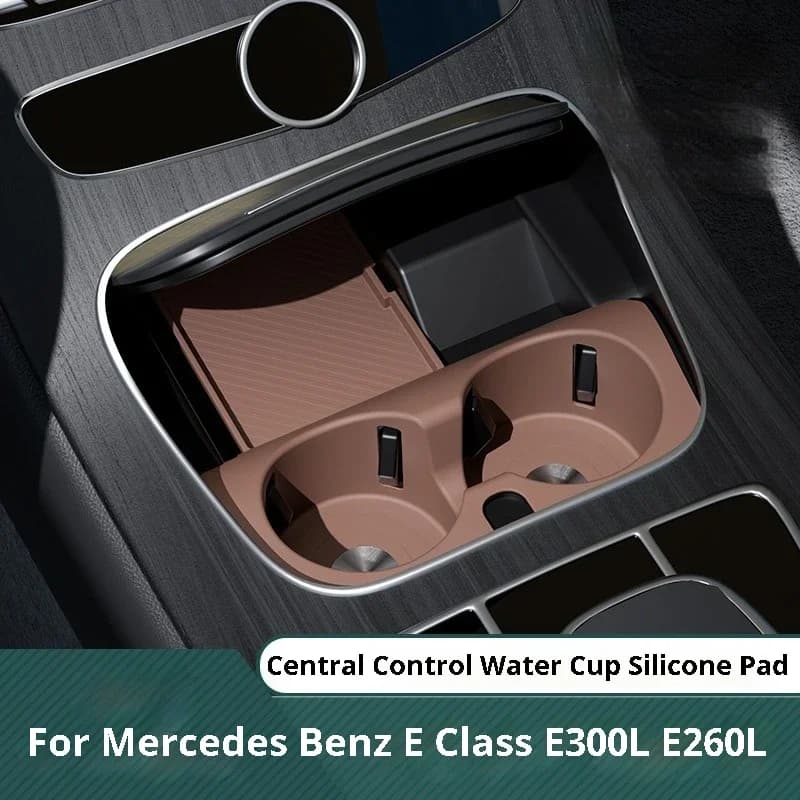 For Mercedes Benz E Class E300L E260L 17-23 Car Center Console Cup Holder Mat Storage Pad Interior Decoration Accessories