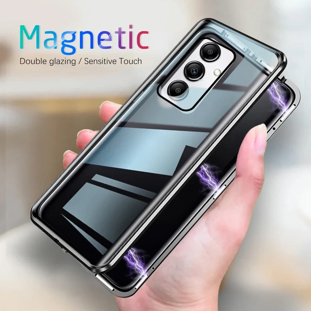 Full Protection Metal Magnetic Cases For Samsung Galaxy A17 A36 A16 A55 A35 A37 A56 A57 A54 Phone Case Double-sided Glass Cover