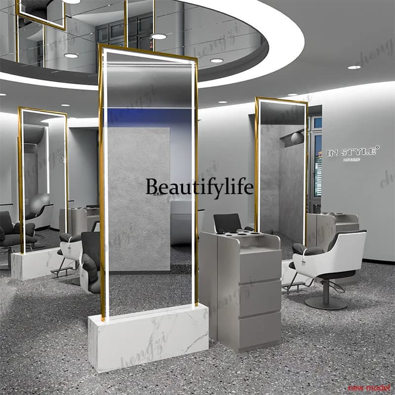 h178The mirror table of the hair salon is dedicated to the hair salon,the floor-to-ceiling hair cutting