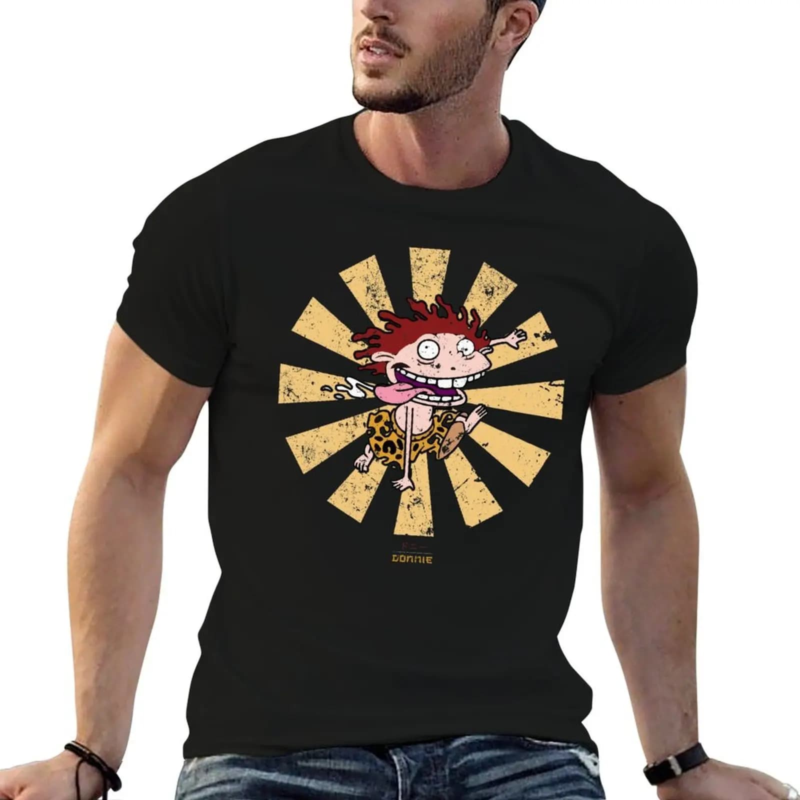 Donnie Retro Japanese Wild Thornberrys T-Shirt boys animal print customs design your own T-shirts for men cotton