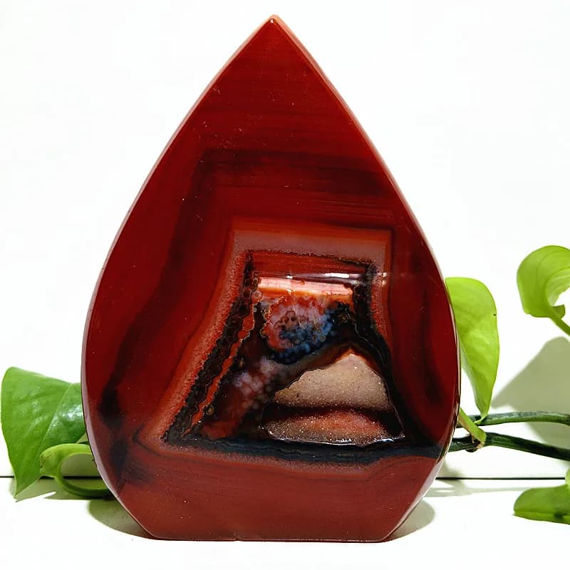 Natural Stone Red Agate Crystal Druzy Geode Freeform Home Room Decoration Spiritual Meditation Chakra Reiki Healing Crystals