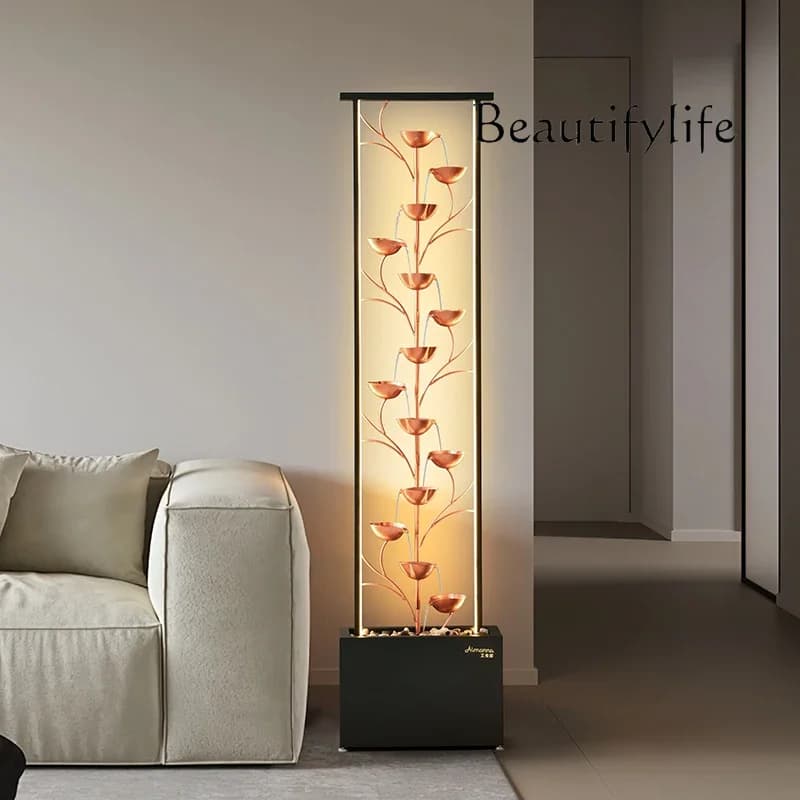 QModern Simple Flowing Water Circulating Water Ornament Floor-to-ceiling Lucky Decoration Entrance Water Feature