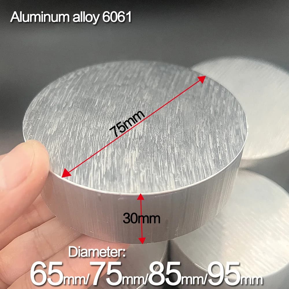 Aluminum Alloy Solid Round Rod 6061 Diameter Φ65mm to Φ95mm Thickness 10mm to 50mm for Engineering Applications