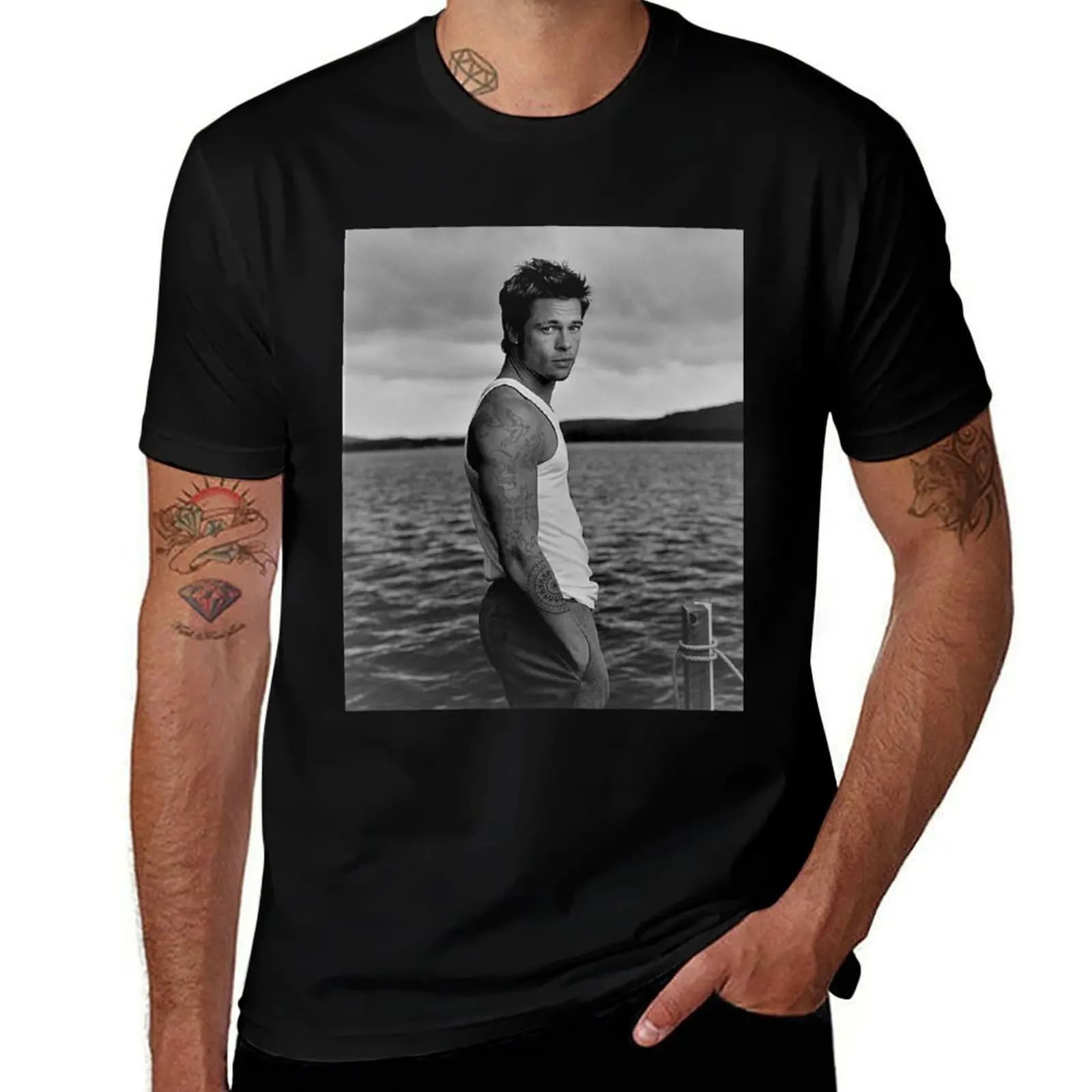 brad pitt edit T-Shirt Comfortable Daily Wear Tee T-Shirt