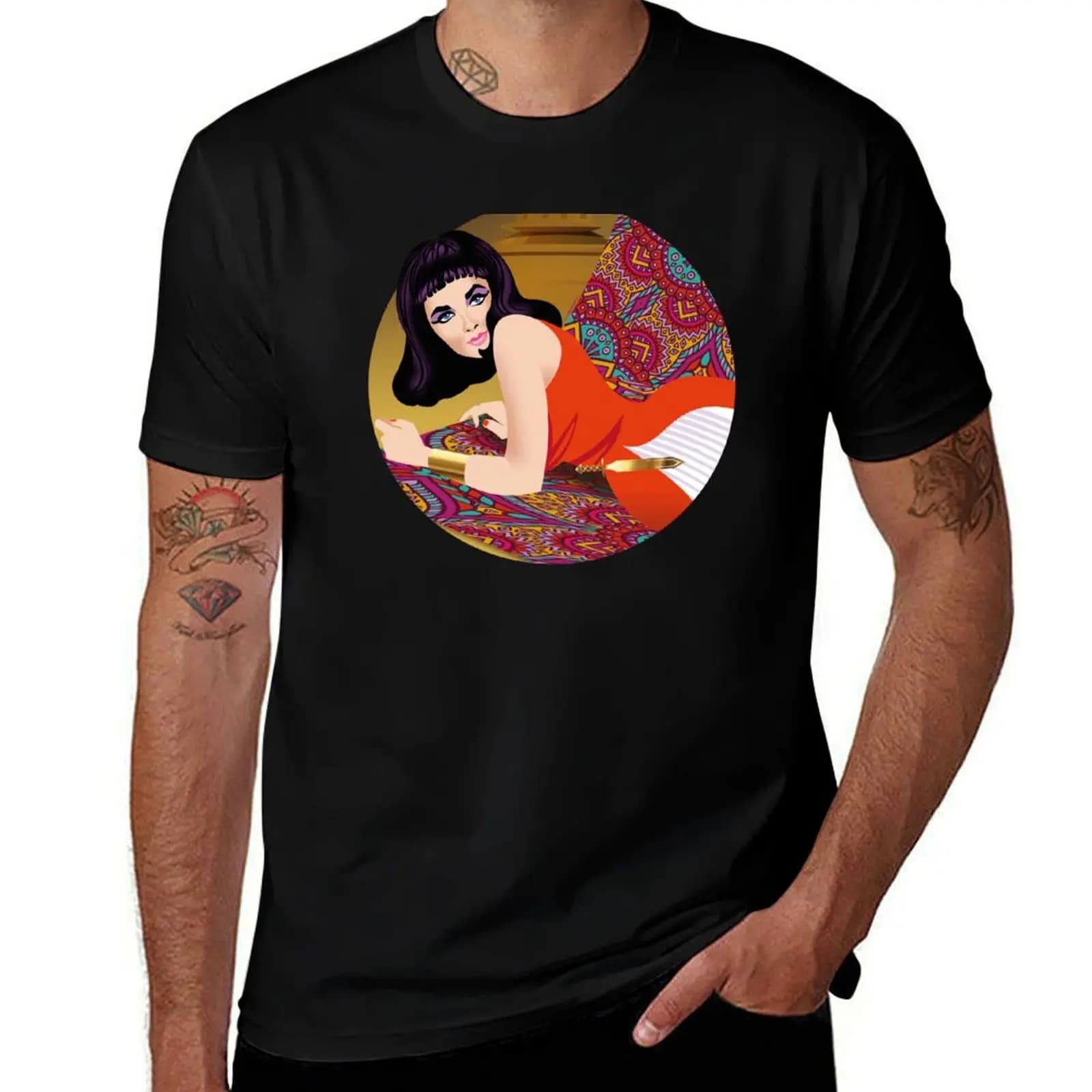 Cleopatra carpet entrance T-Shirt cheap stuff anime gifts for boyfriend customizeds plain white t shirts men