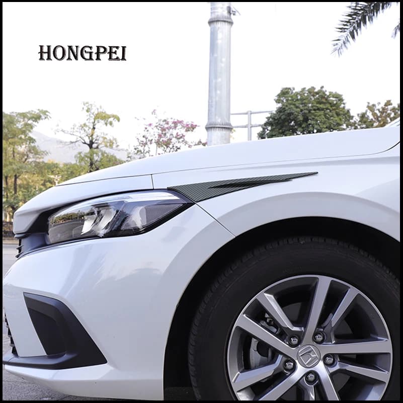 Car Styling For Honda Civic 11th 2021 2022 Headlight Eyelid Decorative Cover Sticker Trim Auto Parts Accessories