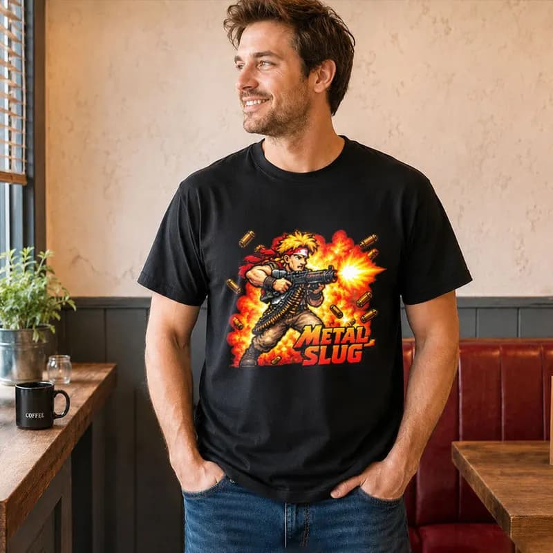 Retro Action Shooter Gaming Metal Slug Classic T Shirt 0812 Arcade Game Graphic Tee Unisex Short Sleeve Casual Streetwear Top