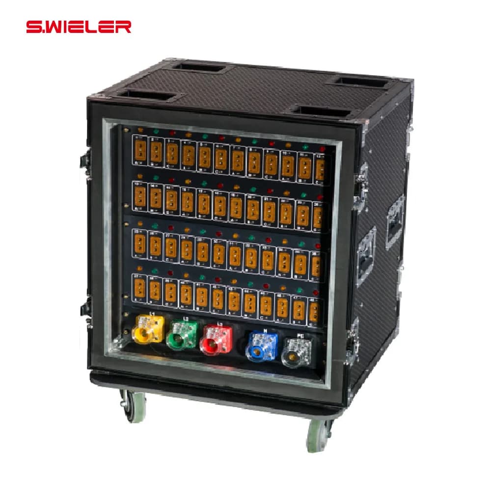 Power Distributor 3phase 50/63a Stage Dj Power Distributor Cabinet 16/24/32/48 Channel Outlet Power Distribution Box