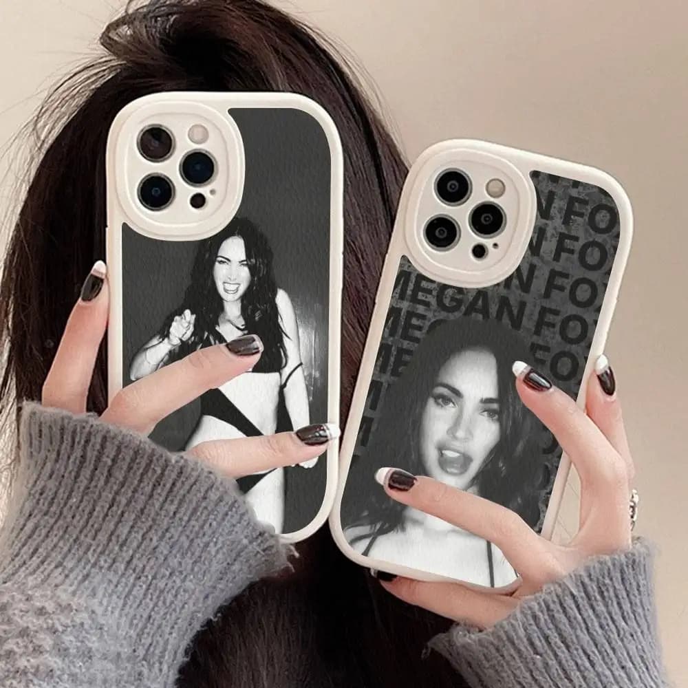 Actress M-Megan Fox Model Leather Phone Case For IPhone 16 15 14 13 12 11 Pro Max Plus Shockproof Cover