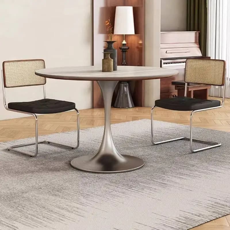 Modern Brown Dining Table Luxury Design Unique Nordic Restaurant Dining Table Round Living Room Mesas De Jantar Home Furniture