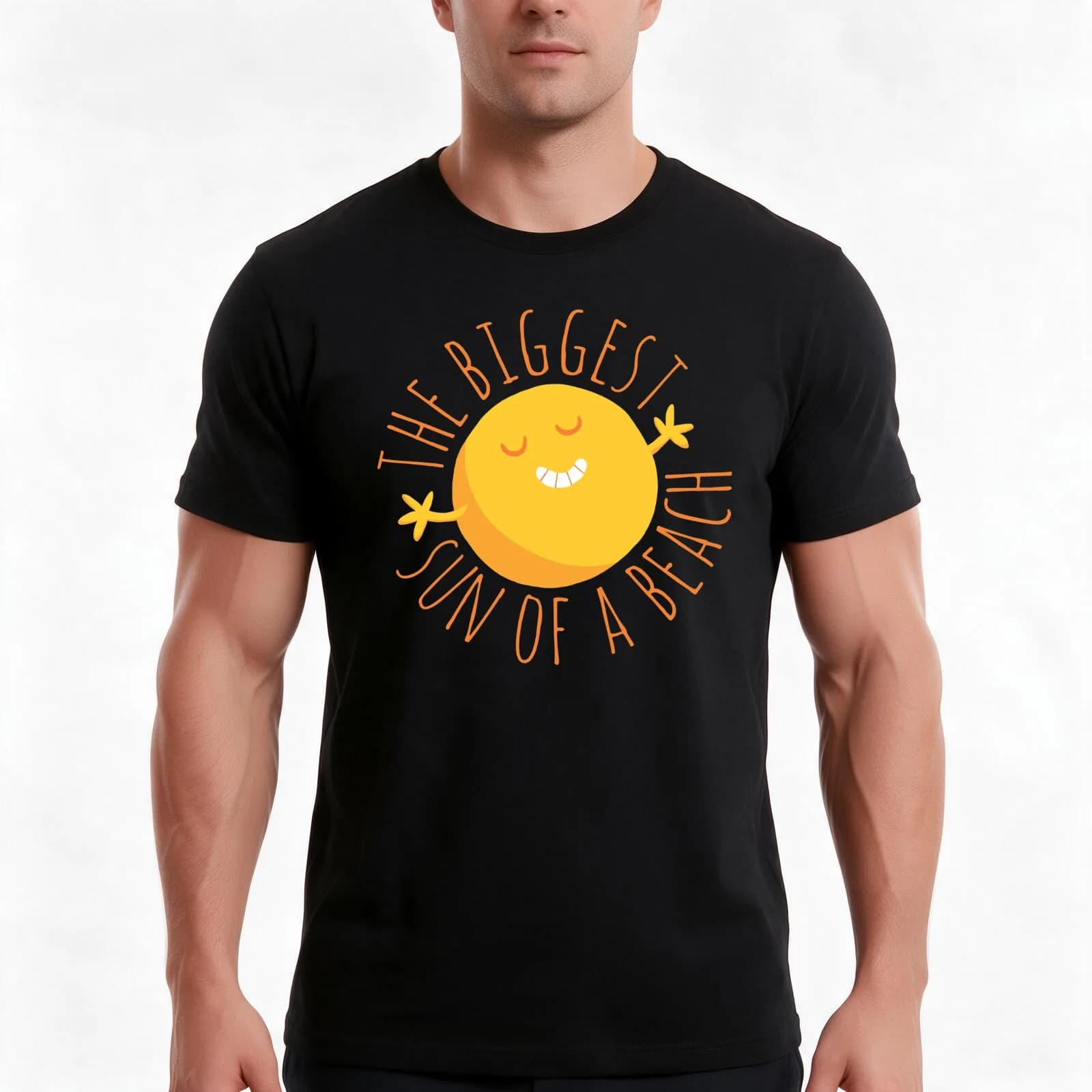 The Biggest Sun of a Beach T-Shirt, Summer Casual Cotton Tee, Oversized Streetwear Tops, Vintage Graphic Print, Unisex Men Women