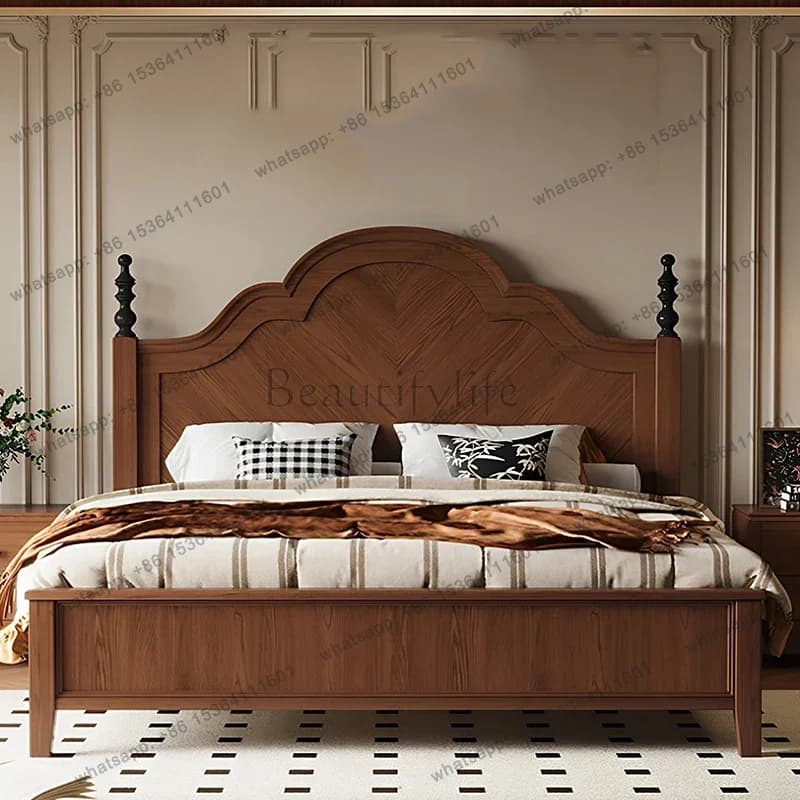 Princess European Massage Bed Simple Luxury Platform Safe Sleeping Design Castle Wooden Bed Bedroom