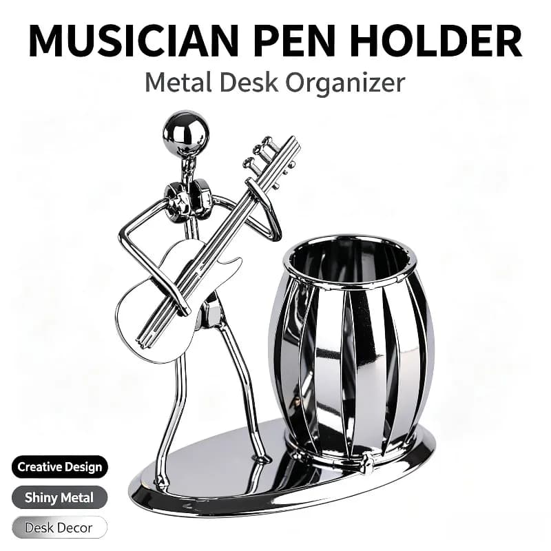 Creative Iron Band Pen Holder Ornament Practical Desktop Storage Decoration for Children Office Living Room Home Decor Gift Item