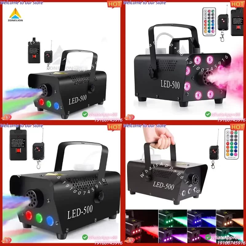 CE Certificate 500w Smoke Fog Machine for Wedding Parties Stage Party LED Fogger Equipment with Remote Control Mini Smoke