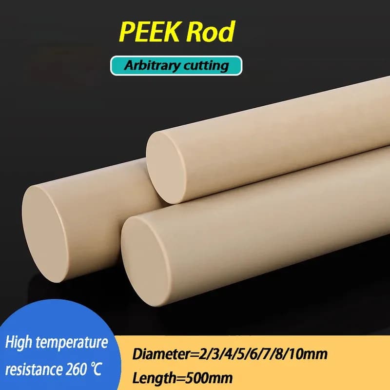 1pcs PEEK Rod 500mm Long Polyetheretherketone Bar High Temp Resistant Engineering Plastic for Precision Parts