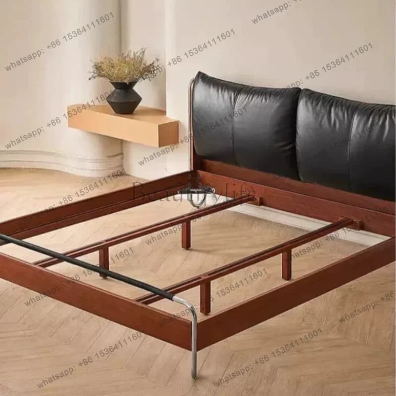Leather Modern Massage Bed European Queen Simple Sleeping Double Safe Beauty Castle Bed Bedroom
