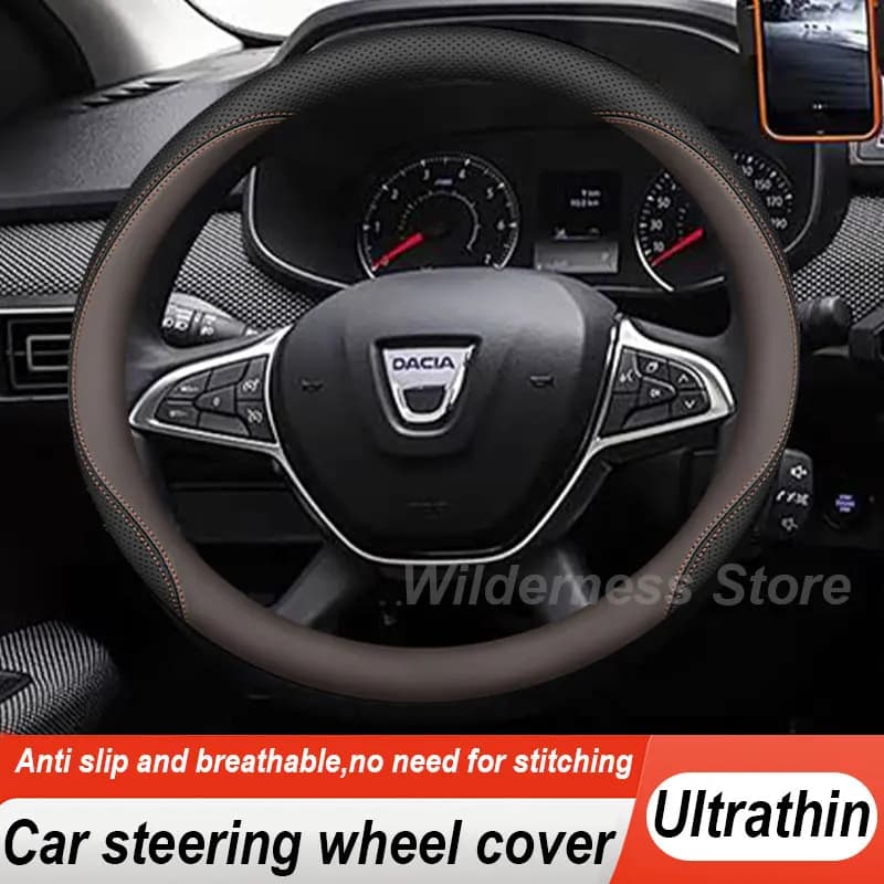 Hot Sales Car Steering Wheel Cover For Dacia Logan Renault Sandero 3 MK3 2020-2024 Leather Auto Interior Dacia Logan Accessories
