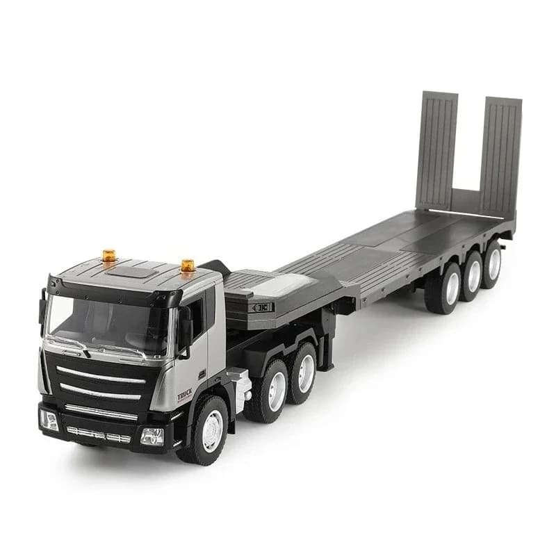 Flatbed Truck, Semi-trailer Tractor, Transporting Engineering Goods, Excavators