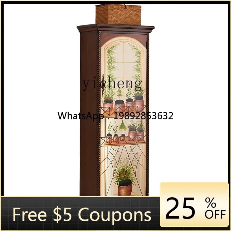 WW  1 American country painted Mediterranean style single children with mirror wardrobe shoe cabinet