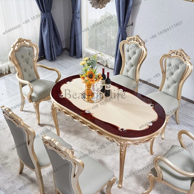 Gold Nordic Dining Tables Restaurant Party Big Luxury Kitchen Dining Tables Salon Modern Wooden Tavoli Da Pranzo Furniture Home