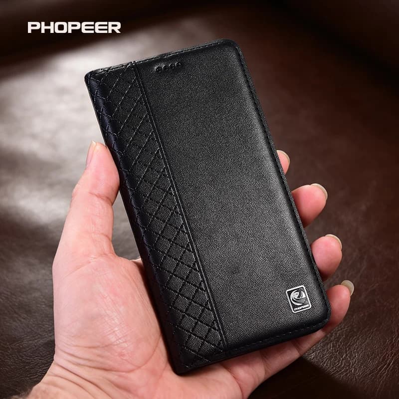 Luxury Genuine Leather Case for Realme 16 15 14 13 12 11 10 T Pro Plus 5G Napa Pattern Inner Grid Phone Case