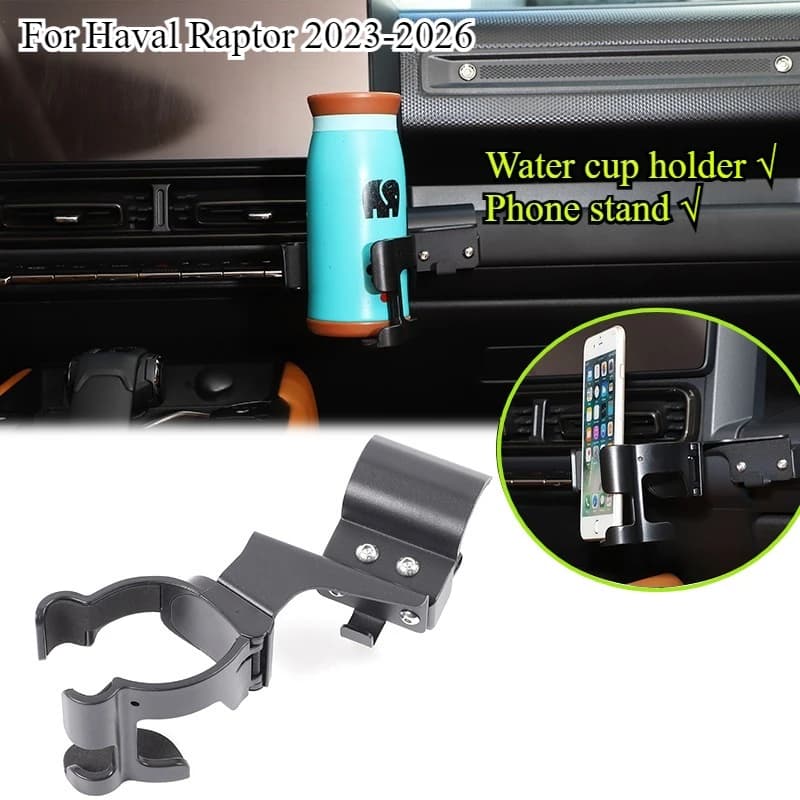 For 23-26 Haval Raptor Dashboard Water Cup Holder Instrument Panel Organizer Multifunctional Phone Holder Storage Accessories