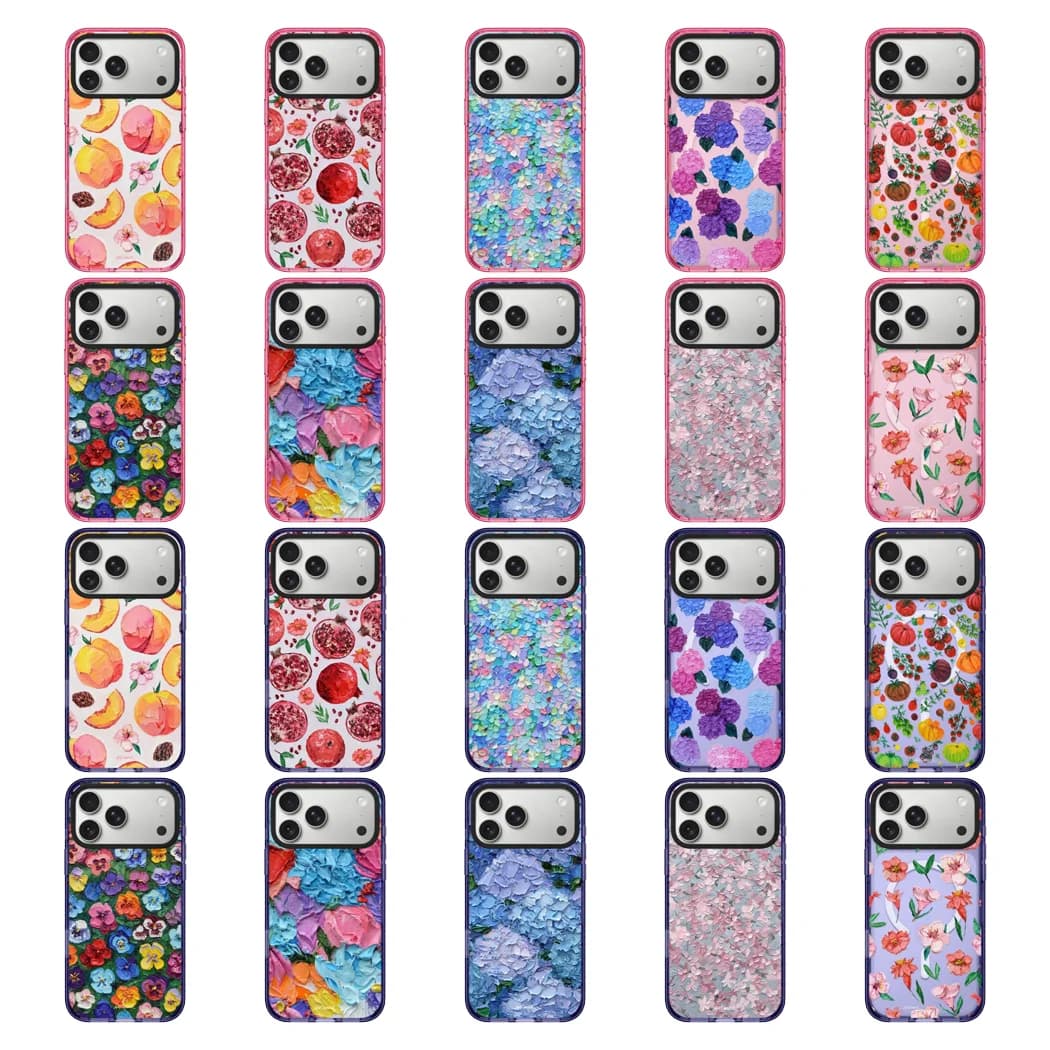 Flowers Protective Acrylic Purple Pink Impact Bumper Border Phone Cover for IPhone 14 15 16 17 Pro Max Case for IPhone 17Pro