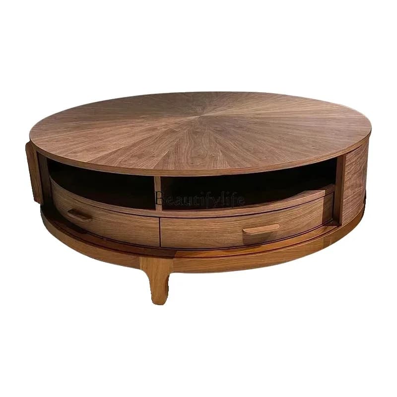 style NEW Nordic solid wood coffee table round Italian minimalist coffee designer home wabi-sabi coffee table ss 8617