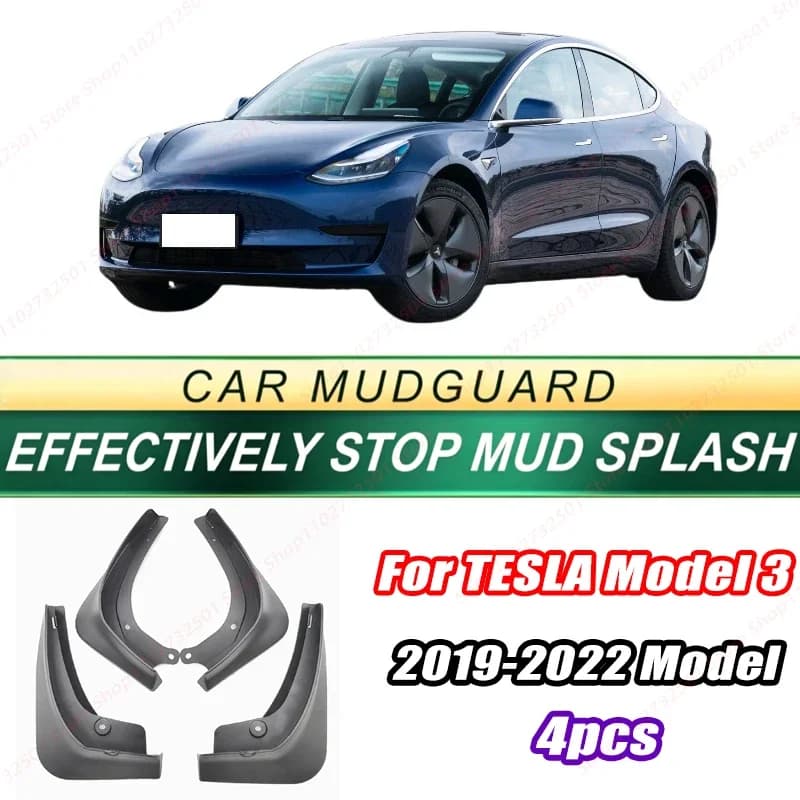 For TESLA Model 3 2019-2022 Model 4PCS Front Rear Mud Flaps Splash Guards Fender Mudguards Auto Accessories