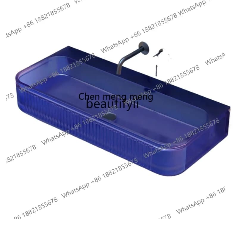 Transparent resin hand washing color hanging basin wall hanging household hotel homestay washbasin
