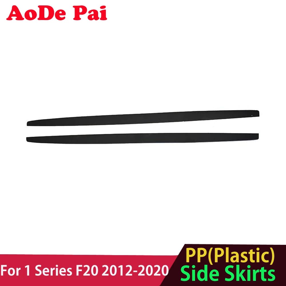 Carbon Fiber Look Side Skirts Lip Extension For BMW 1 Series F20 Hatchback PP Plastic Material Gloss Black 2012-2018