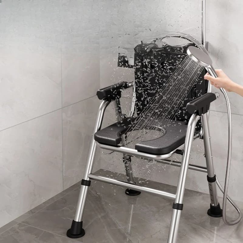 Portable folding chair elderly toilet mobile shit stool squatting pit can take a bath