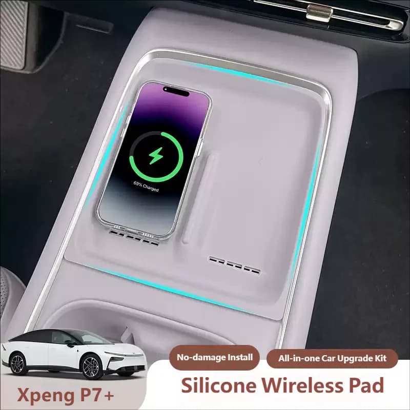 For XPENG P7+ 2026 2027 Central Control Wireless Charging Silicone Pad Water Cup Pad Storage Pad Accessories