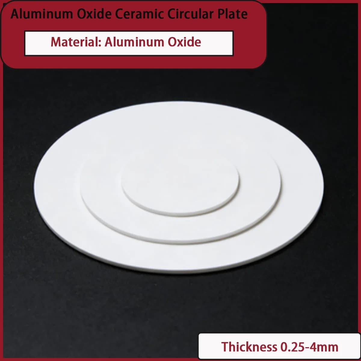 0.25-4mm Thick Alumina Ceramic Circular Plate for Mechanical Seals, Electronic Substrates, Etc