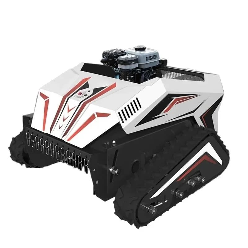 Remote control lawn mower orchard crawler all-terrain grass crusher photovoltaic land reclamation greening agriculture