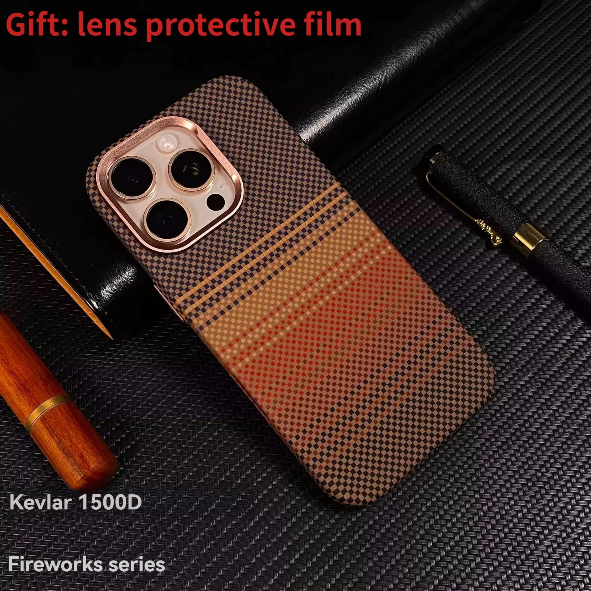 Kevlar Texture Drop-Resistant Hard Shell Case Compatible Magnetic Compatible for 16 pro Max/Pro/15/14/13 /17Protect