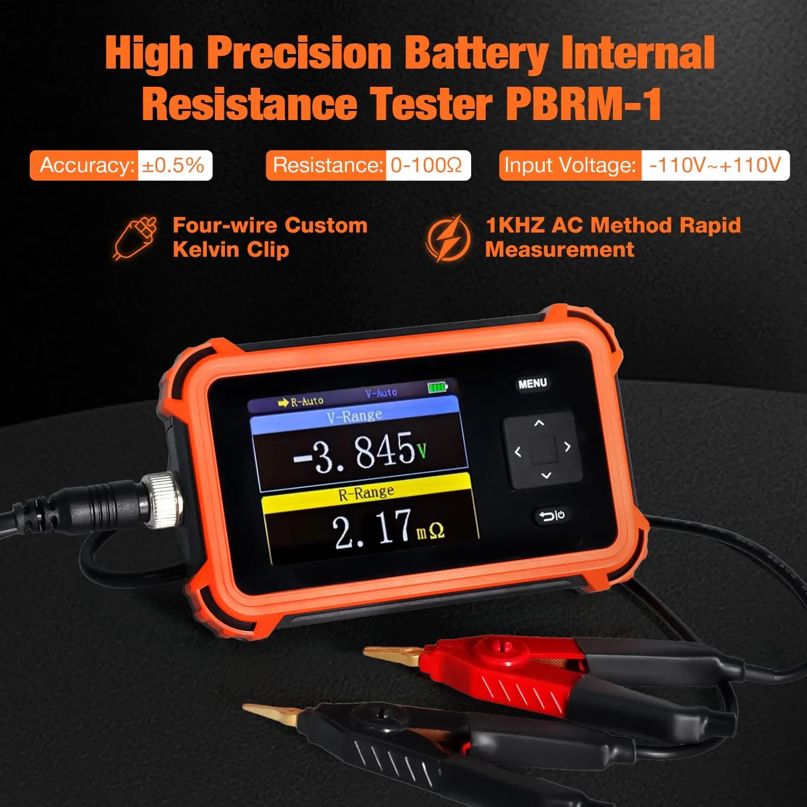 For Lithium Battery, Lead-Acid, UPS & EV Battery Tester, 110V Max Input, Four-Wire AC Measurement Method, Voltage & Resistance