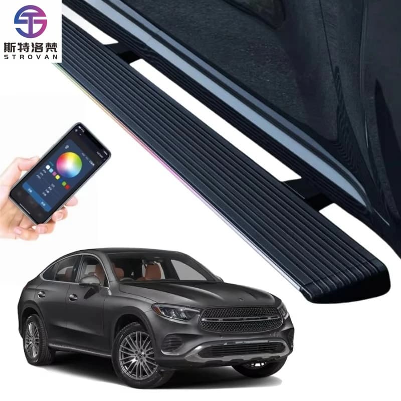 STLF CLRAK Electric Automatic Retractable Side Foot Steps Power Running Boards with Light for Mercedes Benz GLC 43
