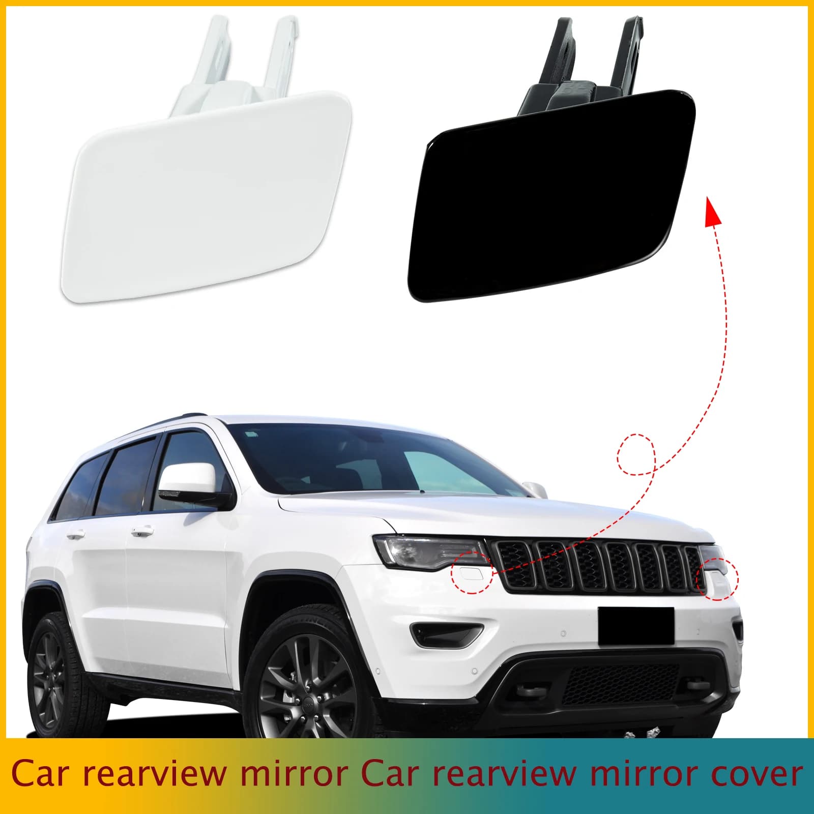 For Jeep Grand Cherokee 2016 2017 2018 2019 2020 2021 Front Bumper Headlight Washer Cover Cap 5XL50TZZAA  5XL51TZZAA