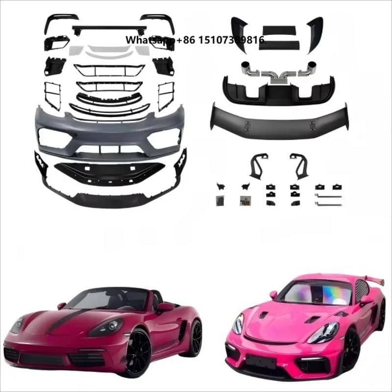 2017-2023 for 718 982 Cayman Boxster PP Fog Light Upgrade for 718 for GT4 RS Style Front Body Kit Spoiler Grille
