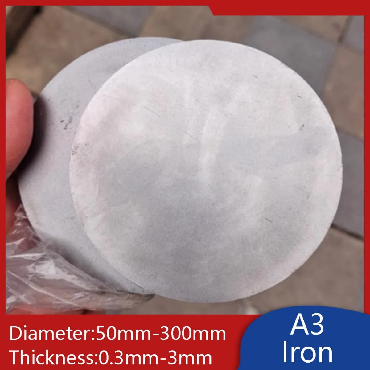 A3 Iron Round Plate 50mm-300mm Steel Disc Ultra-thin 0.3mm-3mm Thickness Corrosion-resistant Metal Circular Sheet