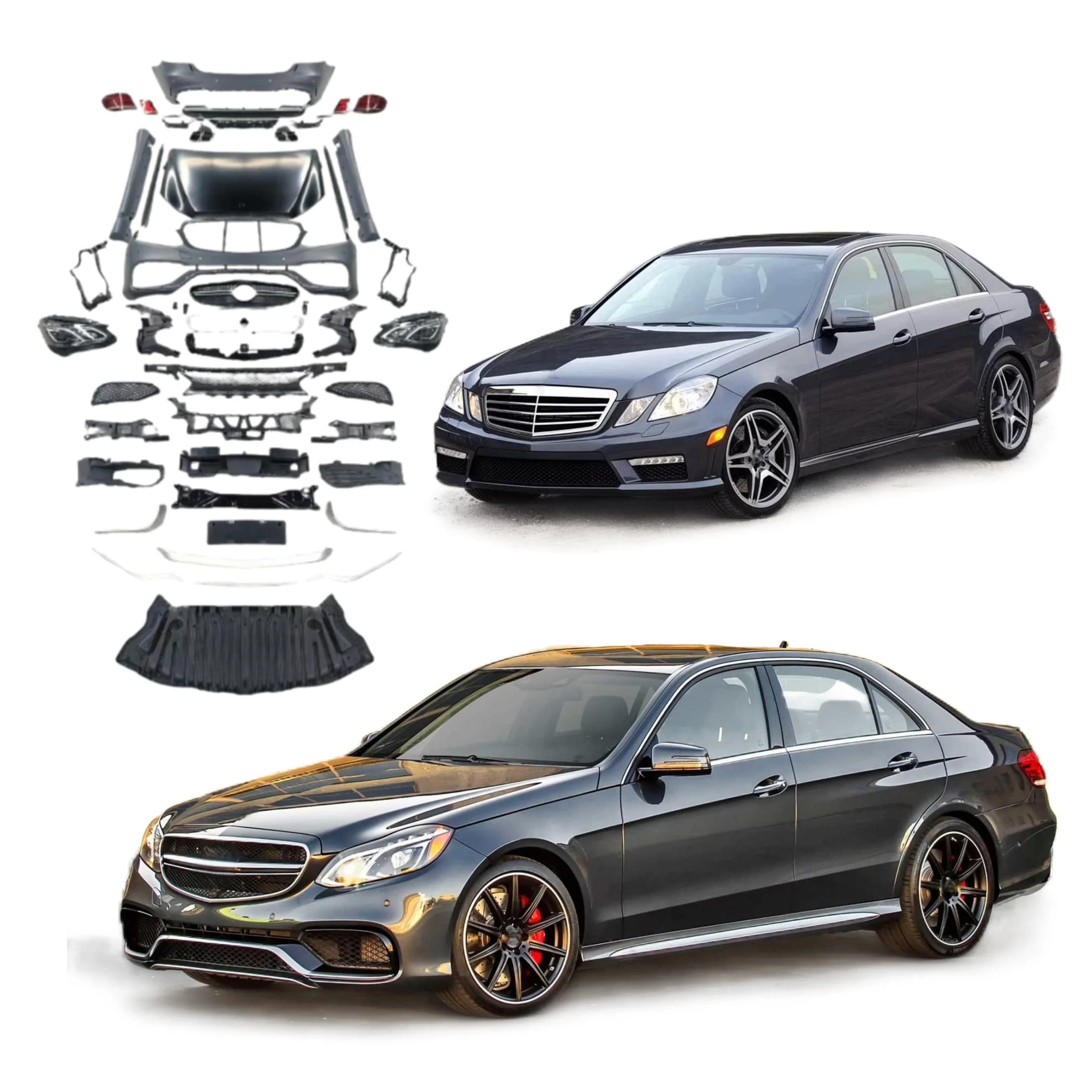 New Arrival Bodykit for Mercedes Benz E-class W212 2009-2013 to W212 LCI E63 Non- Cutting Bumper LED Headlights Plug and Play