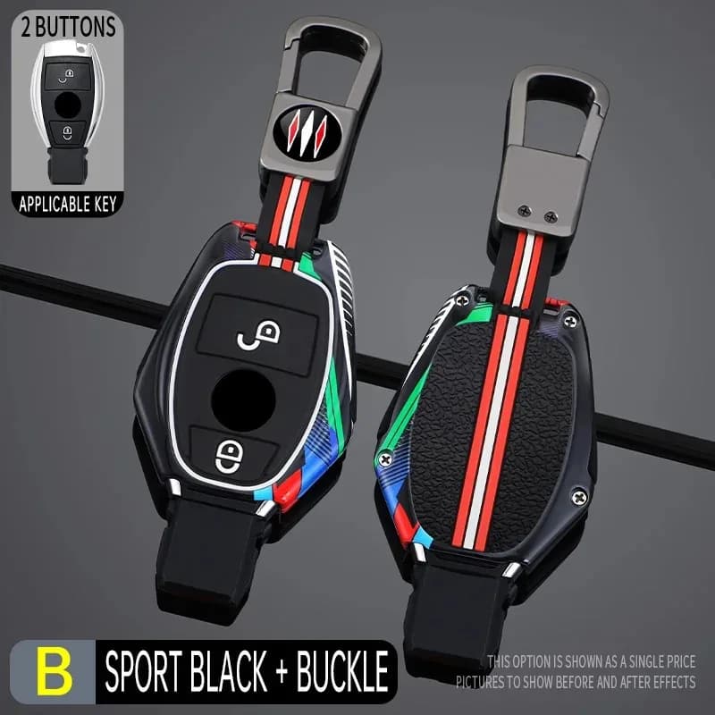 Metal + silicone Car key case cover shell for Mercedes Benz A B C E Class GLS GLA GLK GLC CLS CLA AMG W204 W205 W212 W463 W176