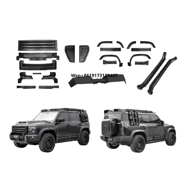 New Design Upgrade Front Bumper Grille Rear Wing Fender Black Knight Style Body Kit for  2025 Traveller T2 Accessories