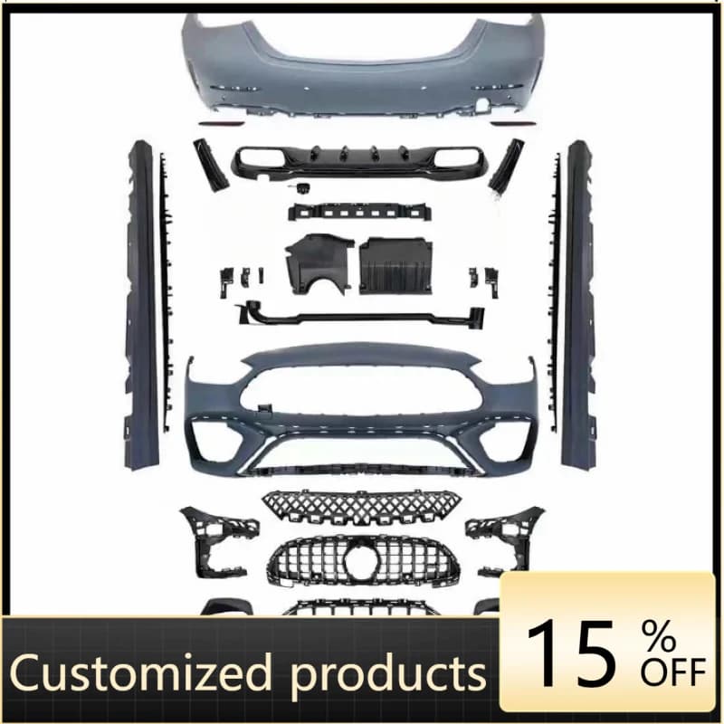 Upgrd Front Lip Rear Bumper Exhaust Pipe Kit C-Class W C Sport Style Body Kit  Months Warranty