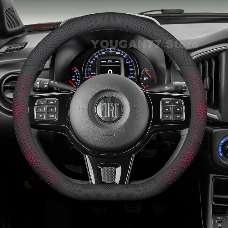 Leather Car Steering Wheel Cover For Fiat Strada 2021 Non-slip Covers For Covers Auto interior Fiat Strada Accessories 2021